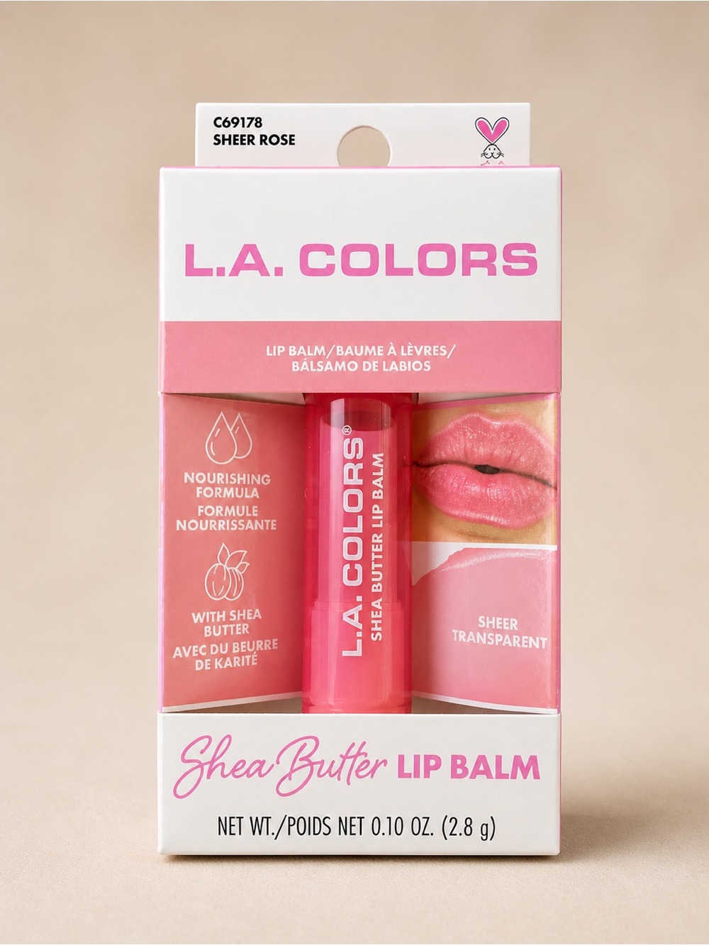 L.A. COLORS Shea Butter Lip Balm - Sheer Rose Pink Tint